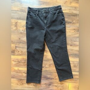 Talbots Sculpt Straight Leg Black Jeans Size 12 Classic Stretch Denim